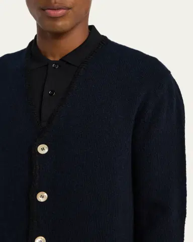 Bergdorf Goodman Men's Cashmere and Wool Boucle Cardigan | Thumbnail 5