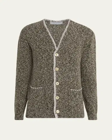 Bergdorf Goodman Men's Cashmere and Wool Boucle Cardigan | Thumbnail 6