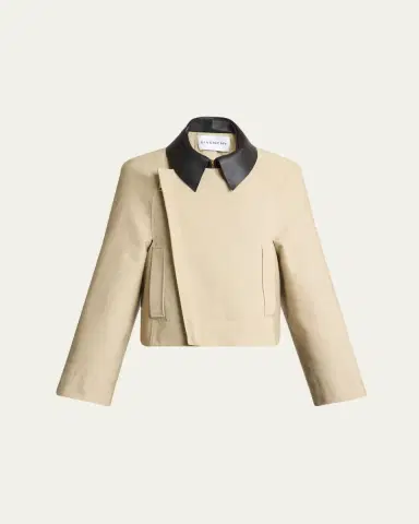 Givenchy Leather Collar Zip Cocoon Jacket | Thumbnail 5 Givenchy Leather Collar Zip Cocoon Jacket | Thumbnail 5