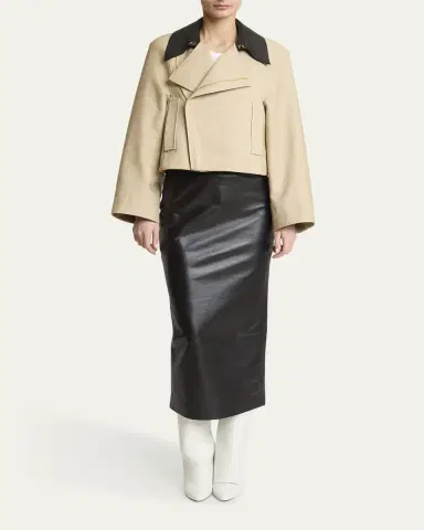 Givenchy Leather Collar Zip Cocoon Jacket | Thumbnail 6 Givenchy Leather Collar Zip Cocoon Jacket | Thumbnail 6
