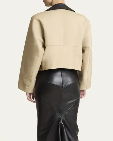 Givenchy Leather Collar Zip Cocoon Jacket | Thumbnail 7 Givenchy Leather Collar Zip Cocoon Jacket | Thumbnail 7