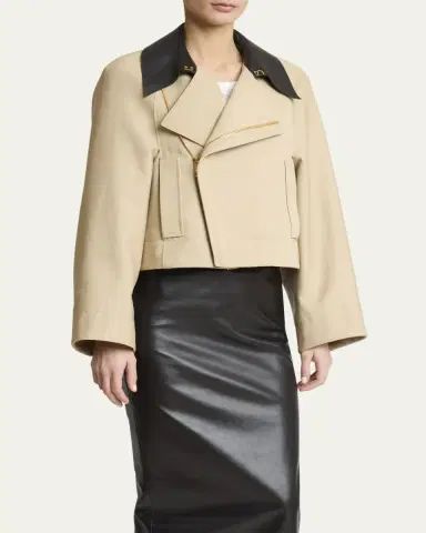 Givenchy Leather Collar Zip Cocoon Jacket | Thumbnail 8 Givenchy Leather Collar Zip Cocoon Jacket | Thumbnail 8