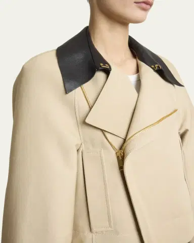 Givenchy Leather Collar Zip Cocoon Jacket | Thumbnail 9 Givenchy Leather Collar Zip Cocoon Jacket | Thumbnail 9