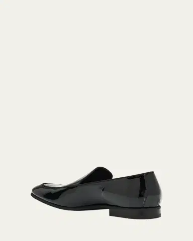 Bergdorf Goodman Men's Piped Patent Leather Apron-Toe Venetian Loafers | Thumbnail 4 Bergdorf Goodman Men's Piped Patent Leather Apron-Toe Venetian Loafers | Thumbnail 4