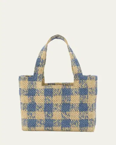 LOEWE Medium Logo Tote Bag in Gingham Raffia | Thumbnail 2 LOEWE Medium Logo Tote Bag in Gingham Raffia | Thumbnail 2
