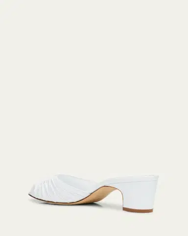 Manolo Blahnik Ruched Leather Slide Sandals | Thumbnail 2