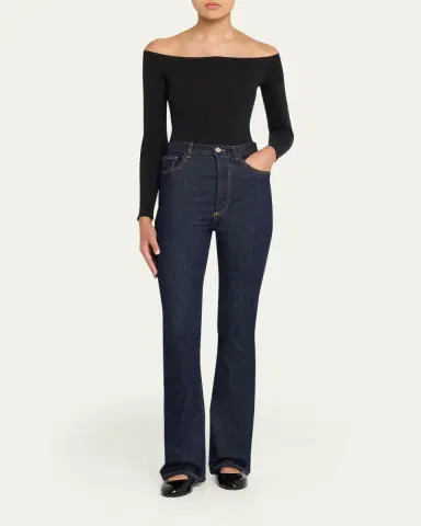Alaïa Off-The-Shoulder Long-Sleeve Sculpting Bodysuit | Thumbnail 2