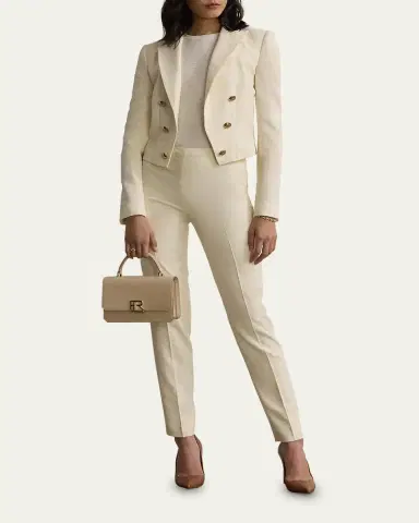 Ralph Lauren Collection Annie Cream Crepe Slim-Leg Ankle Pants | Thumbnail 2 Ralph Lauren Collection Annie Cream Crepe Slim-Leg Ankle Pants | Thumbnail 2
