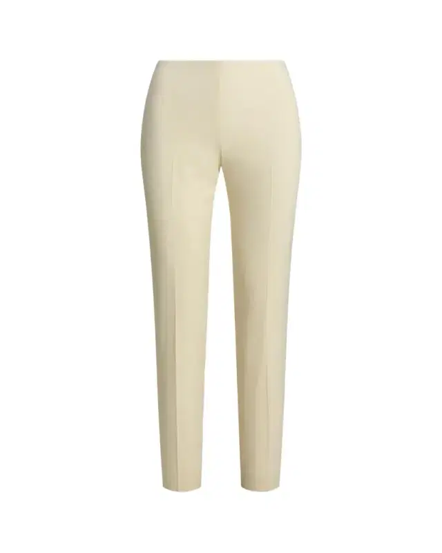 Annie Cream Crepe Slim-Leg Ankle Pants