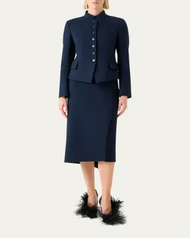 Akris Asymmetric Trapezoid Wool Flannel Double-Face Midi Skirt | Thumbnail 2 Akris Asymmetric Trapezoid Wool Flannel Double-Face Midi Skirt | Thumbnail 2