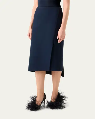 Akris Asymmetric Trapezoid Wool Flannel Double-Face Midi Skirt | Thumbnail 4 Akris Asymmetric Trapezoid Wool Flannel Double-Face Midi Skirt | Thumbnail 4