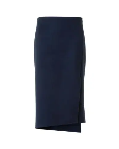 Akris Asymmetric Trapezoid Wool Flannel Double-Face Midi Skirt | Thumbnail 1 Akris Asymmetric Trapezoid Wool Flannel Double-Face Midi Skirt | Thumbnail 1