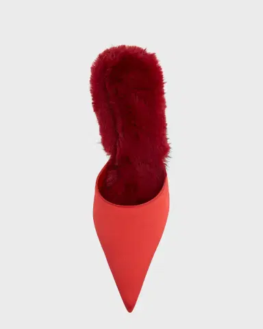 Christian Louboutin KM Faux Fur Satin Mule Pumps | Thumbnail 6 Christian Louboutin KM Faux Fur Satin Mule Pumps | Thumbnail 6