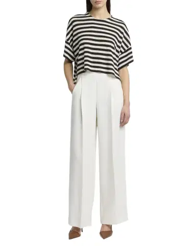 Giorgio Armani Stripe High Low Wool T-Shirt | Thumbnail 1