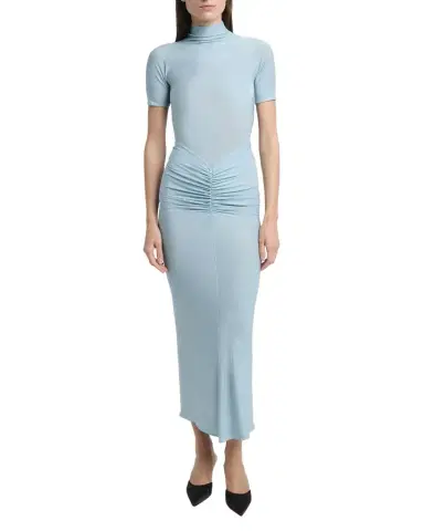Alaïa Mock Neck Draped Midi Dress | Thumbnail 1 Alaïa Mock Neck Draped Midi Dress | Thumbnail 1