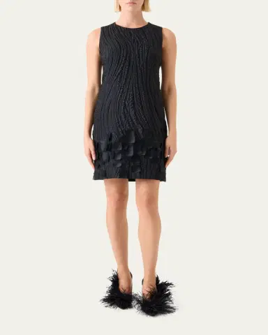 Akris Waves And Ribbons Jacquard Sleeveless Mini Dress | Thumbnail 2 Akris Waves And Ribbons Jacquard Sleeveless Mini Dress | Thumbnail 2