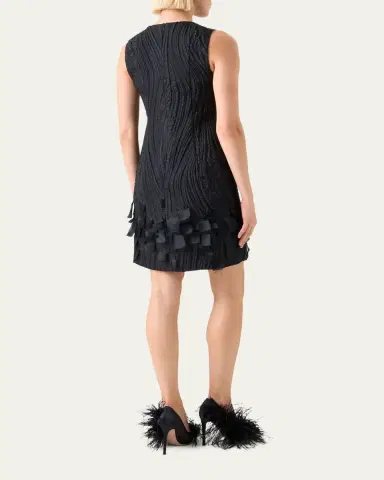 Akris Waves And Ribbons Jacquard Sleeveless Mini Dress | Thumbnail 3 Akris Waves And Ribbons Jacquard Sleeveless Mini Dress | Thumbnail 3
