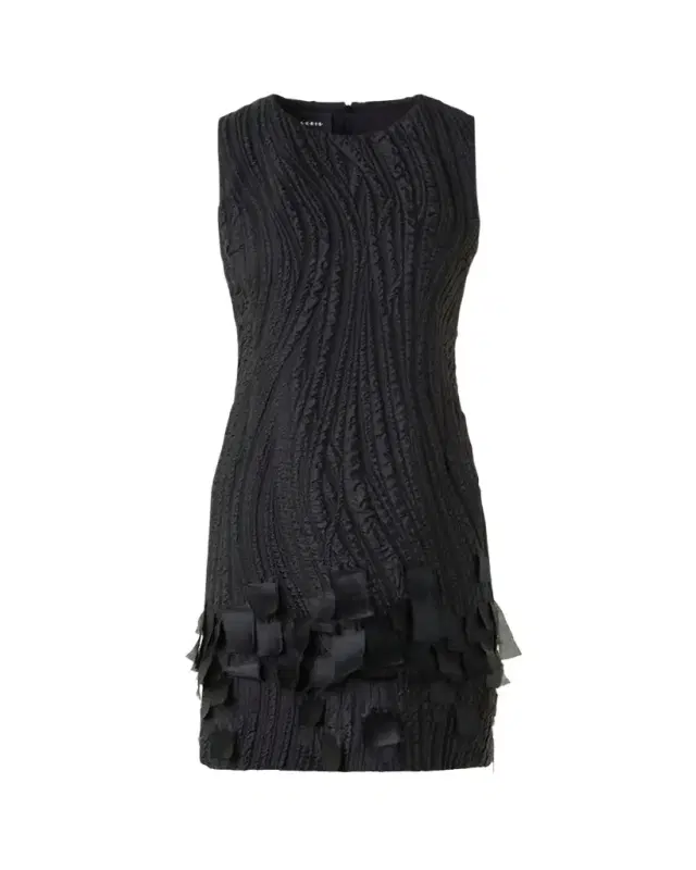 Akris Waves And Ribbons Jacquard Sleeveless Mini Dress