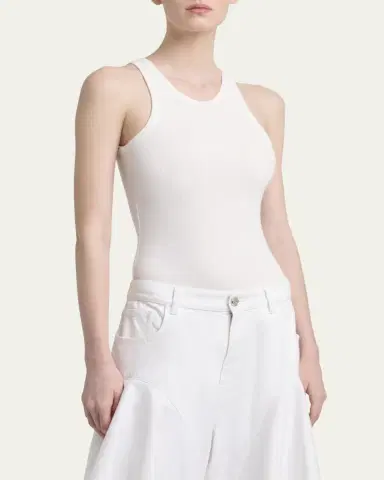 Alaïa Ribbed Sleeveless Bodysuit | Thumbnail 4