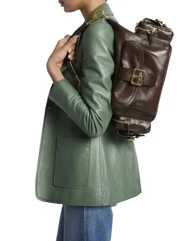 Camera Bag Medium in Natural Shiny Calfskin