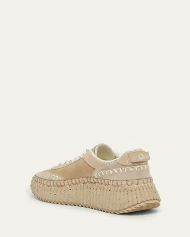 Chloé Nama Suede Stitch Walking Sneakers | Thumbnail 4