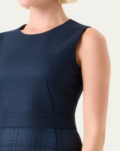 Akris Check Wool Double-Face Sleeveless A-Line Dress | Thumbnail 5 Akris Check Wool Double-Face Sleeveless A-Line Dress | Thumbnail 5