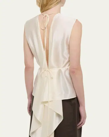 Helmut Lang Sleeveless Draped Silk Scarf Top | Thumbnail 8 Helmut Lang Sleeveless Draped Silk Scarf Top | Thumbnail 8