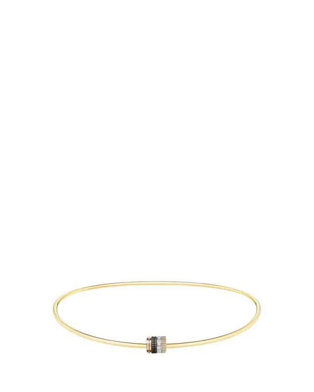 Quatre Classique 18K Tricolor Gold Necklace with Brown PVD and Diamonds
