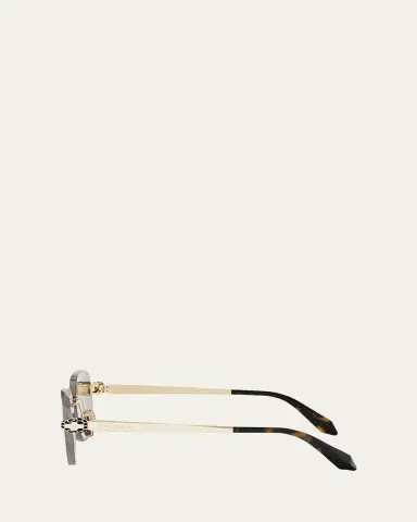 BVLGARI Serpenti Forever Rimless Oval Metal Sunglasses | Thumbnail 3 BVLGARI Serpenti Forever Rimless Oval Metal Sunglasses | Thumbnail 3