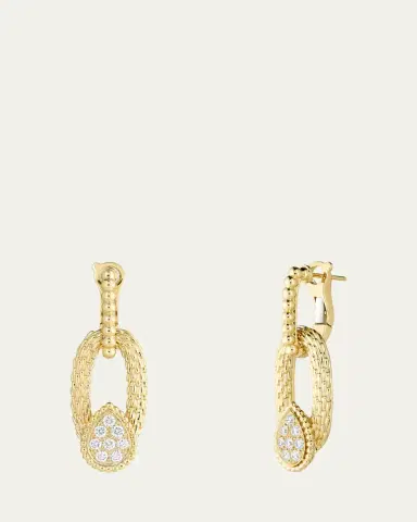 Boucheron Serpent Boheme 18K Yellow Gold Diamond Pendant Earrings | Thumbnail 2