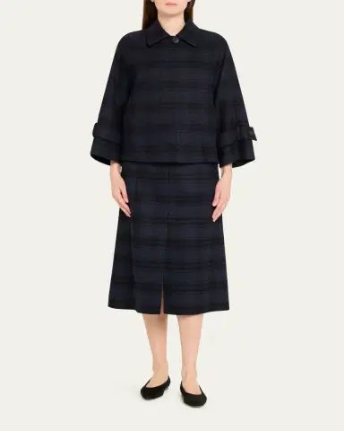 Akris Alisa Check Wool Double Face Jacket | Thumbnail 2