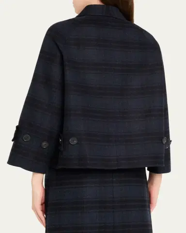 Akris Alisa Check Wool Double Face Jacket | Thumbnail 3