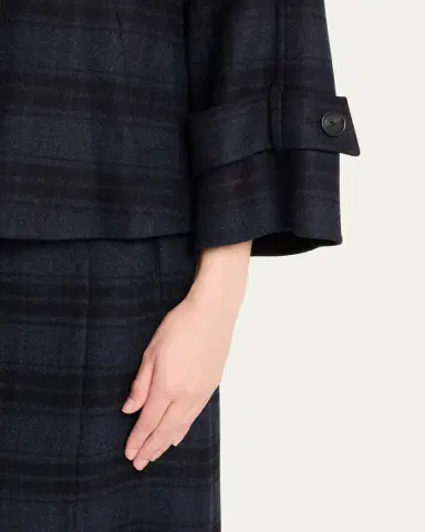 Akris Alisa Check Wool Double Face Jacket | Thumbnail 5