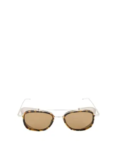 Thom Browne Men's Acetate and Titanium Rectangle Sunglasses with Side Shields | Thumbnail 1 Thom Browne Men's Acetate and Titanium Rectangle Sunglasses with Side Shields | Thumbnail 1