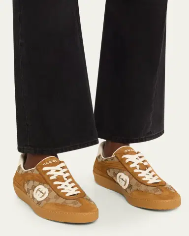 Gucci G75 Suede and Leather GG Sneakers | Thumbnail 7 Gucci G75 Suede and Leather GG Sneakers | Thumbnail 7
