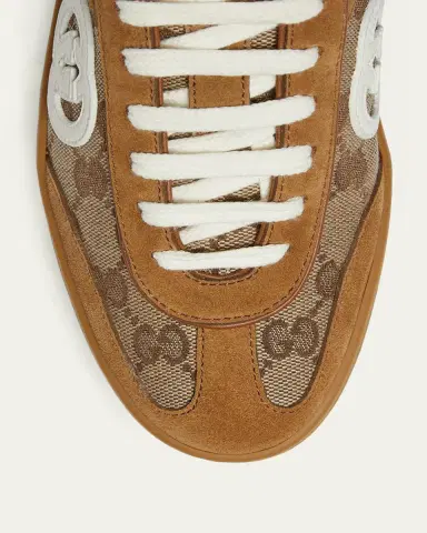 Gucci G75 Suede and Leather GG Sneakers | Thumbnail 10 Gucci G75 Suede and Leather GG Sneakers | Thumbnail 10