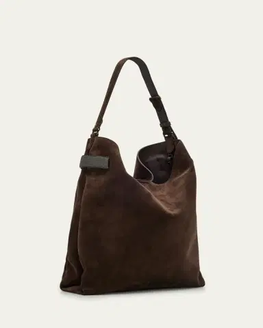Brunello Cucinelli Essence Large Suede Hobo Bag | Thumbnail 3