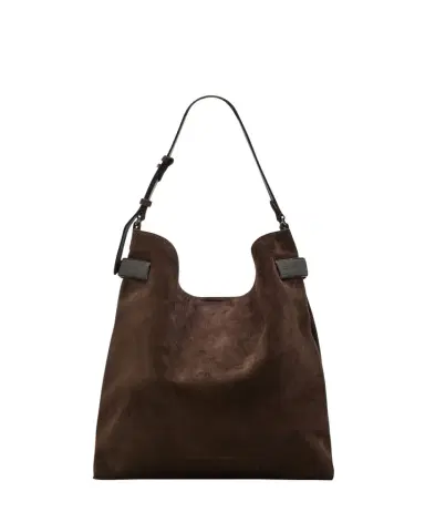 Brunello Cucinelli Essence Large Suede Hobo Bag | Thumbnail 1