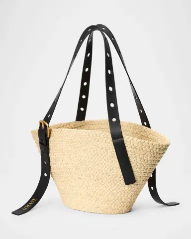 Loewe x Paula's Ibiza Punch Hole Small Basket Shoulder Bag in Raffia | Thumbnail 2 Loewe x Paula's Ibiza Punch Hole Small Basket Shoulder Bag in Raffia | Thumbnail 2
