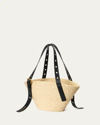 Loewe x Paula's Ibiza Punch Hole Small Basket Shoulder Bag in Raffia | Thumbnail 8 Loewe x Paula's Ibiza Punch Hole Small Basket Shoulder Bag in Raffia | Thumbnail 8