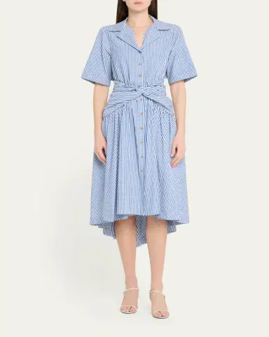 Rosie Assoulin Striped Tie High-Low Shirtdress | Thumbnail 2
