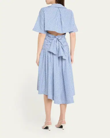 Rosie Assoulin Striped Tie High-Low Shirtdress | Thumbnail 3