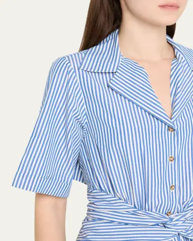Rosie Assoulin Striped Tie High-Low Shirtdress | Thumbnail 5