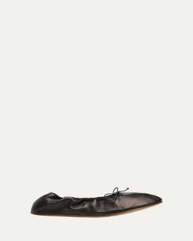THE ROW Leather Bow Ballerina Flats | Thumbnail 11
