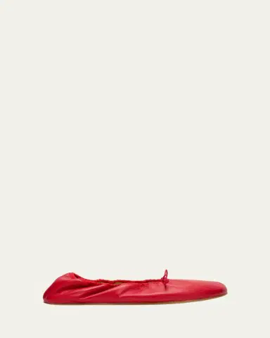 THE ROW Leather Bow Ballerina Flats | Thumbnail 16