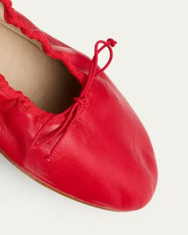 THE ROW Leather Bow Ballerina Flats | Thumbnail 20