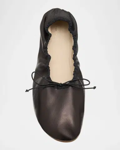 THE ROW Leather Bow Ballerina Flats | Thumbnail 5