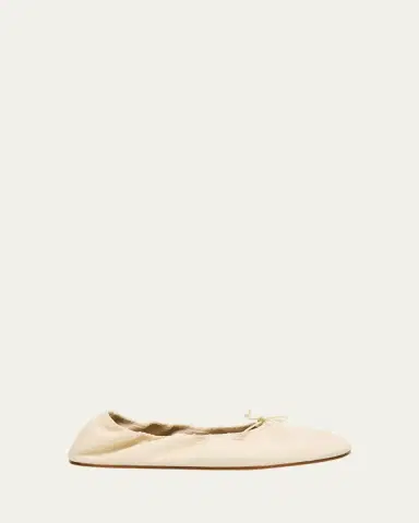 THE ROW Leather Bow Ballerina Flats | Thumbnail 6