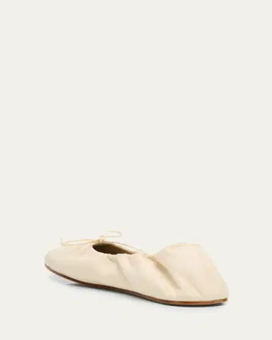 THE ROW Leather Bow Ballerina Flats | Thumbnail 9