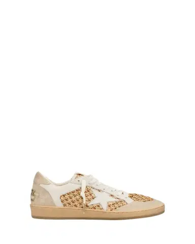 Golden Goose Ball Star Raffia Net Leather Low-Top Sneakers | Thumbnail 1